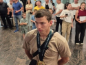 В аэропорту Сочи встретили чемпиона мира по дзюдо Тимура Арбузова