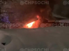 В горах Сочи сгорел банный комплекс