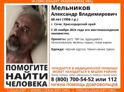 68-летний пенсионер, нуждающийся в медпомощи, пропал в Сочи