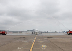 Первый борт нового перевозчика в Турцию встретили в аэропорту Сочи