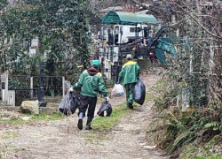64 кубометра мусора вывезли с кладбища Сочи