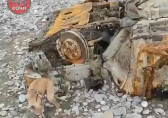 Шторм выбросил автомобиль на побережье Чёрного моря в Сочи