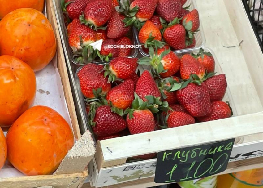 В Сочи продают кубанскую клубнику по астрономической цене