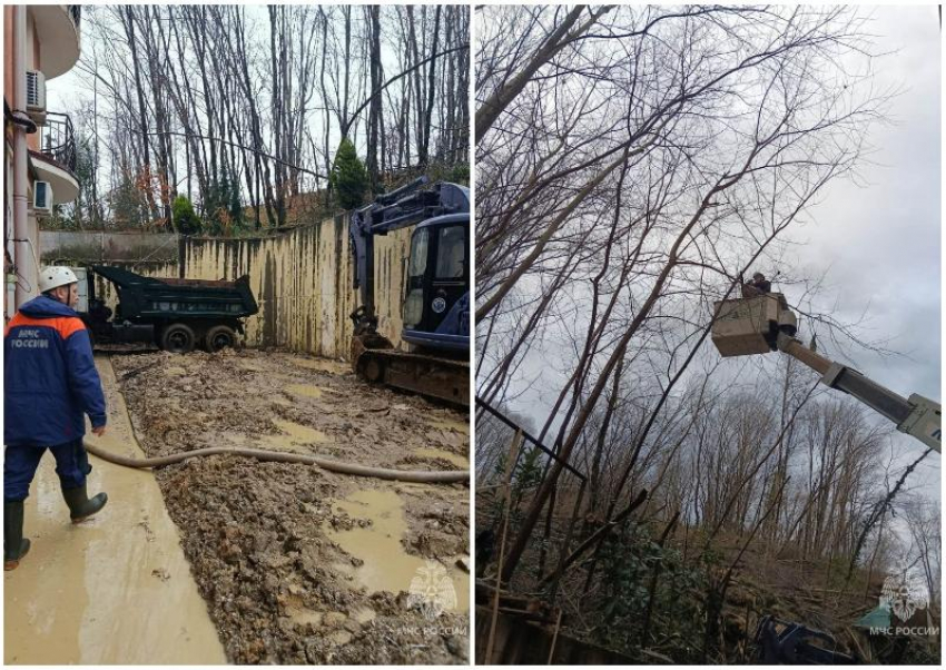 Грязь убирают, деревья обрезают: в Сочи ликвидируют оползень по улице Петрозаводской 